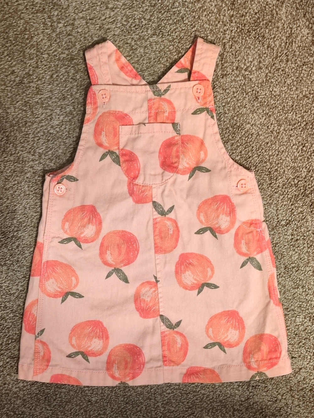 Carter's Peaches Overall Dress Size 12 Months